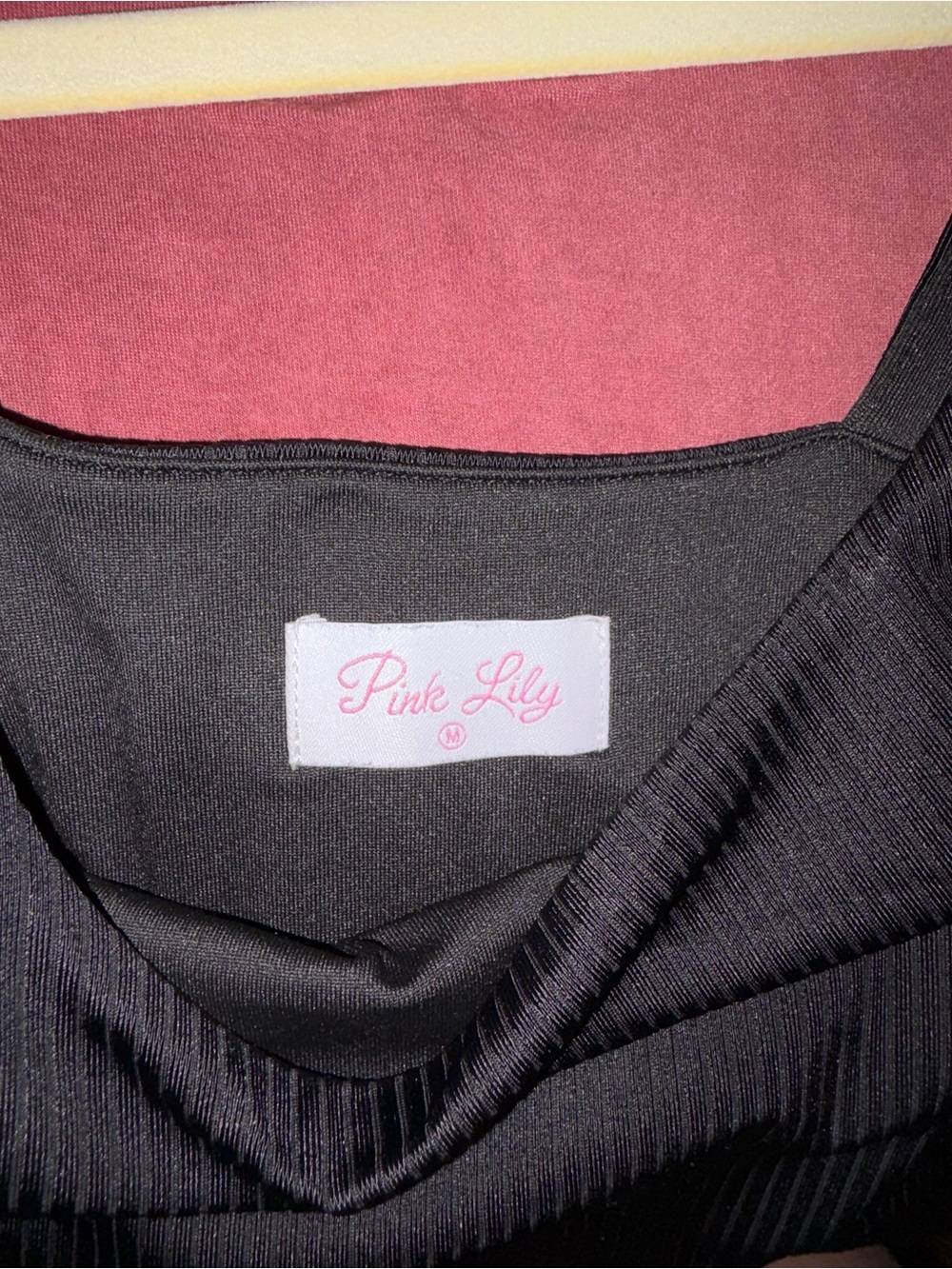 Pink Lily Black Ribbed Square-Neck Tank - Picture 2 of 3
